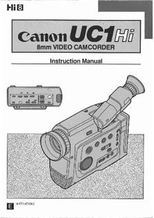 Canon UC 1 Hi manual. Camera Instructions.